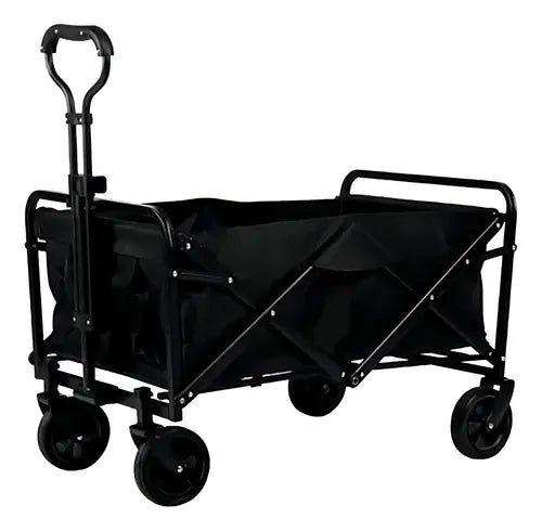 Carro Camping Plegable Negro con 4 Rueda