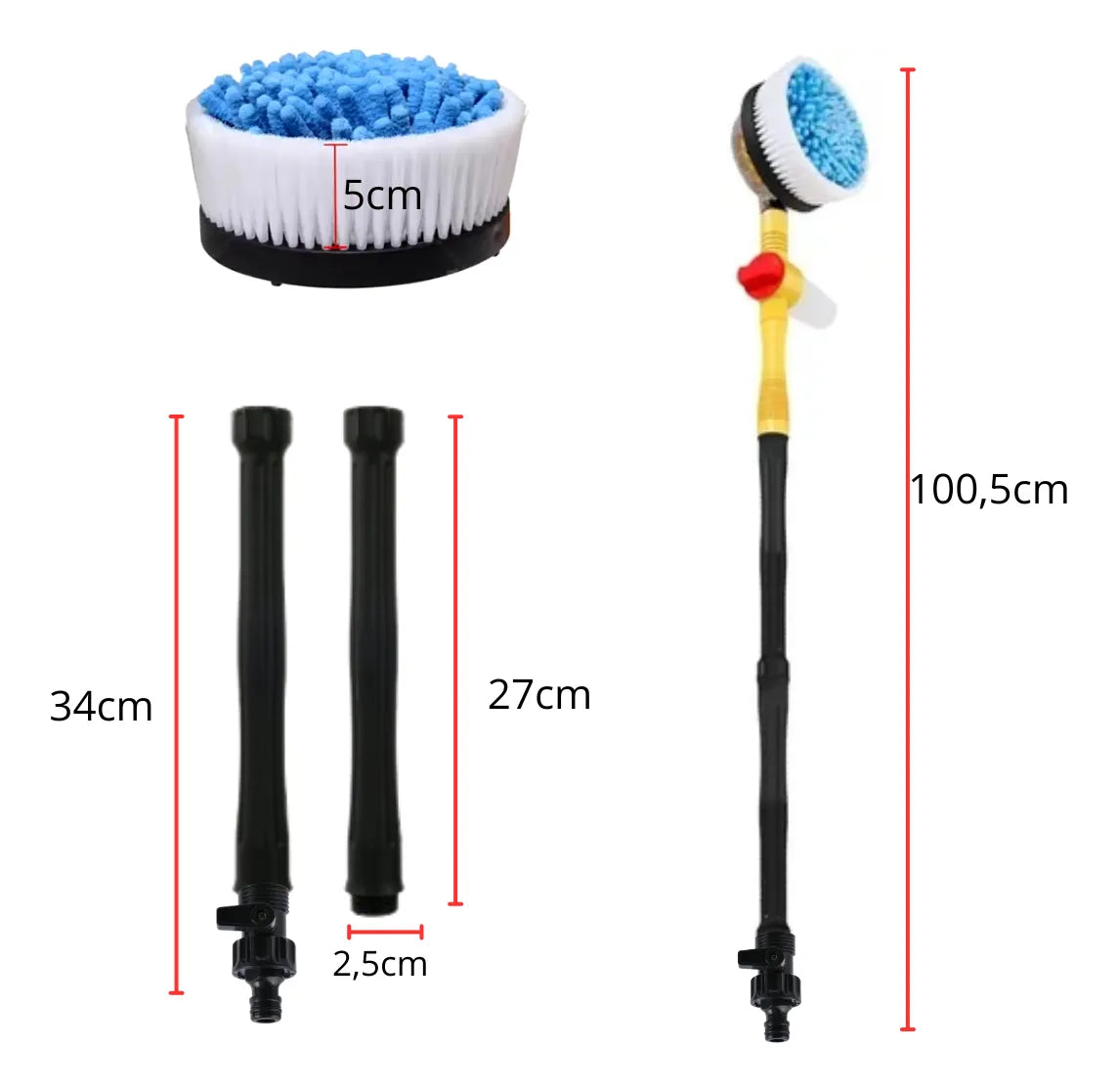 Cepillo automático de lavado retráctil