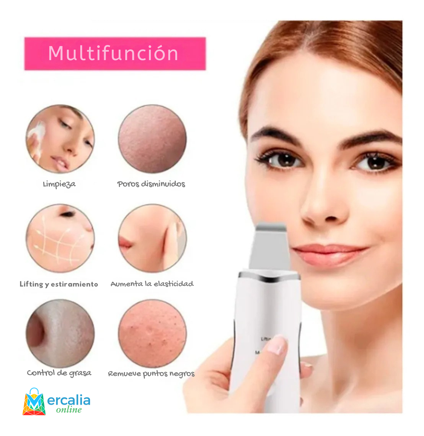 Paleta Ultrasónica Limpiador Facial
